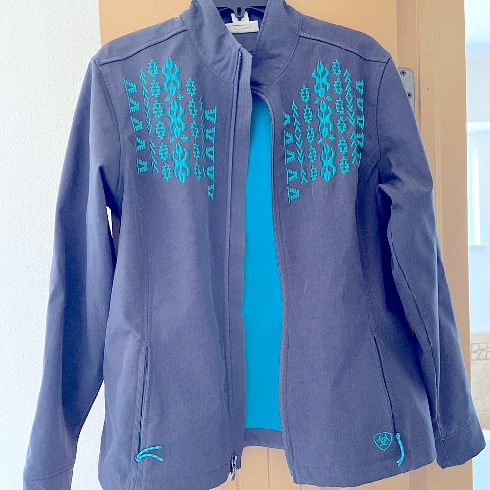Limited addition gray and teal Ariat Women’s hard shell jacket